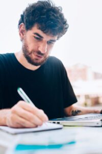 young man working